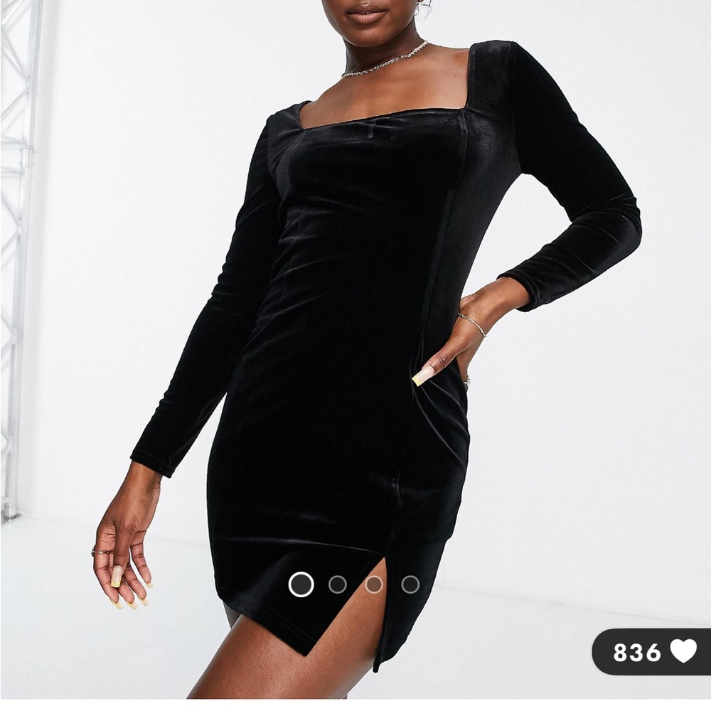 NWOT black velvet dress